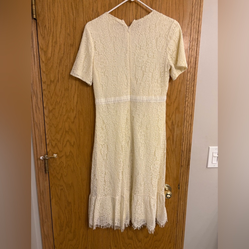 Bohme Cream Lace Midi Dress - Picture 2 of 6